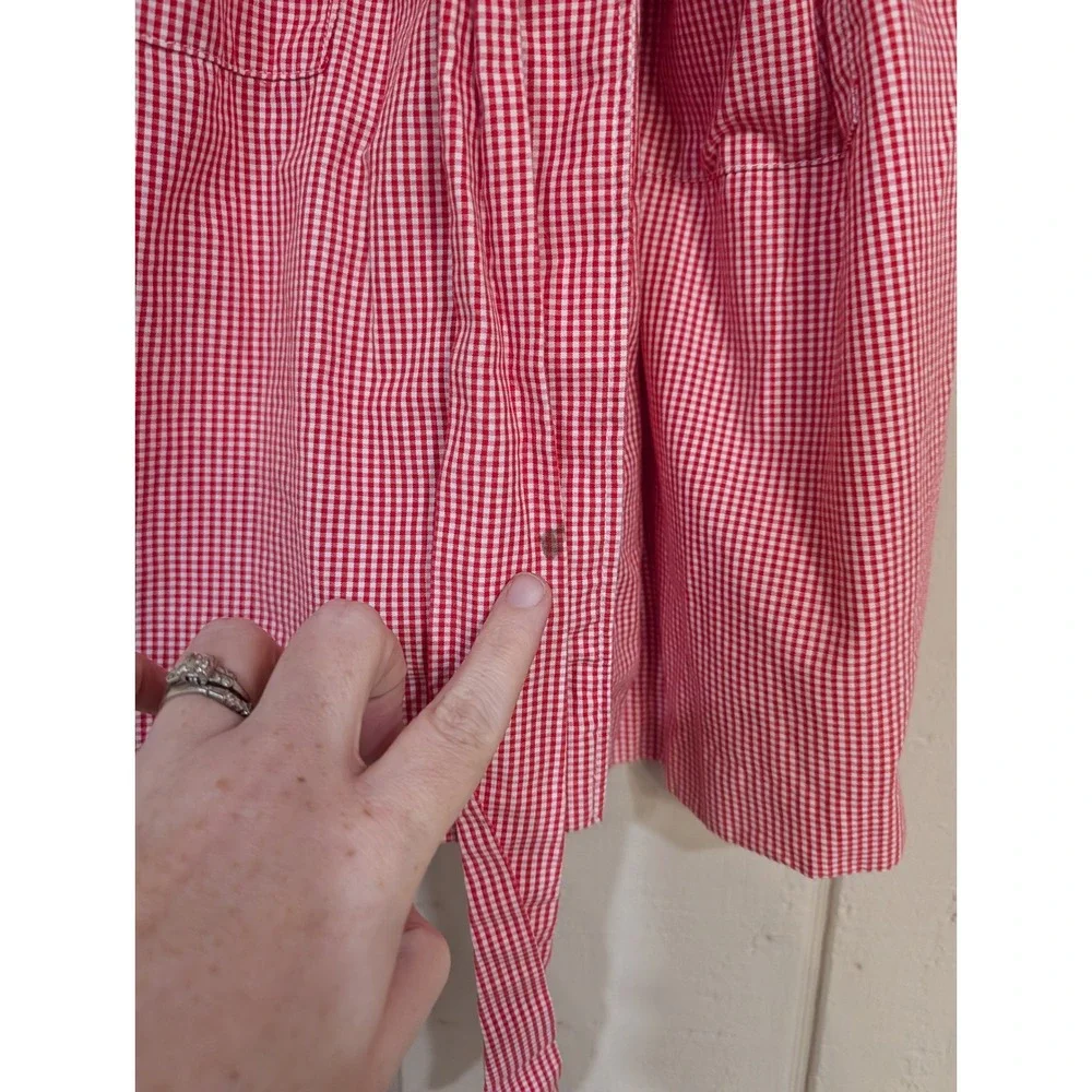 Cecil and Lou Girls Red White Gingham Cotton Robe Size 8‎ Sleepwear Loungewear